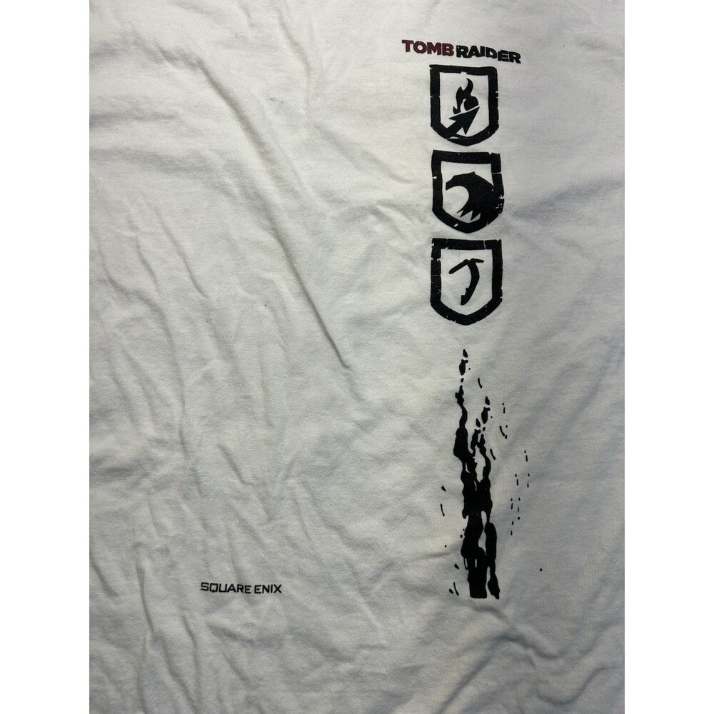 Square Enix Tomb Raider Yazbek White T-Shirt Sz. XL